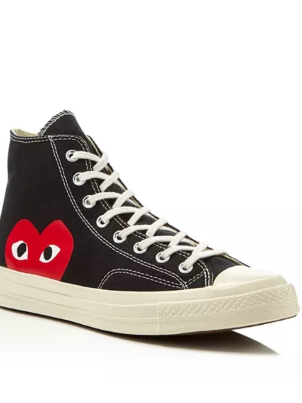 Converse Kids Black High-Top Sneakers with Red Heart Graphic